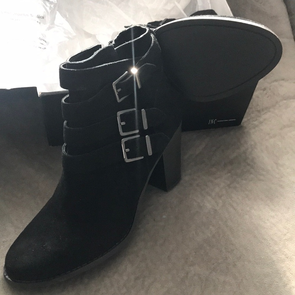 I•N•C Laini Black Suede Boots